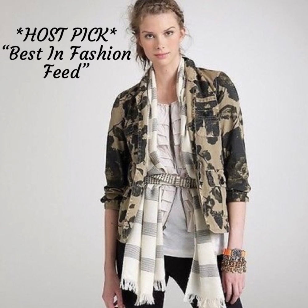 🎉HP!🎉 J. Crew Black Blossom Floral Camouflage Jacket